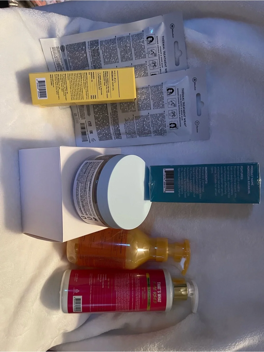 iKoo Hair Treatment Set, Moroccan Argan Oil. shampoo, scalp scrub and hair wrap